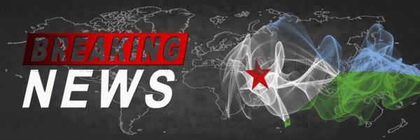 Djibouti Breaking News, Smoke Flag Background