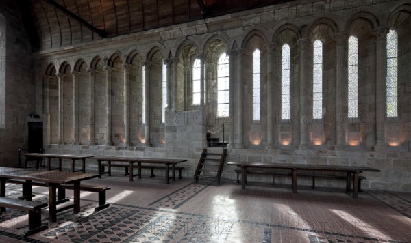 The WUNDERWERK, refectory in the east of the upper floor, built 1212-25, south wall with the