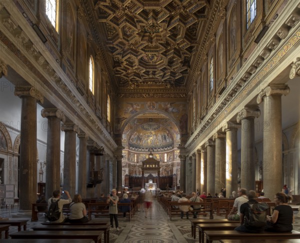 Rome, Roma, Santa Maria in Trastevere, view to the east