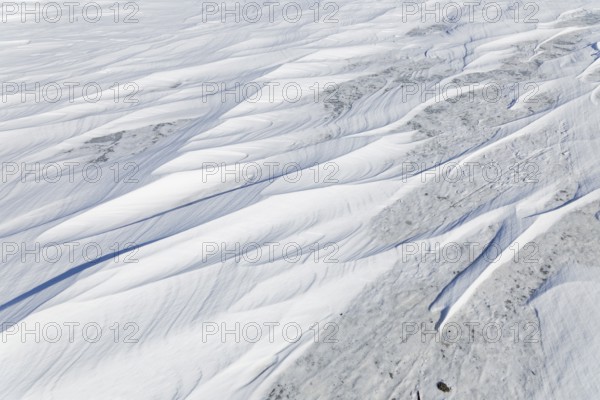 Nature, snow drift pattern on the Saint Lawrence River, Province of Quebec, Canada, North America