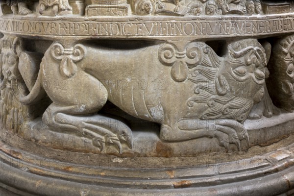 Freckenhorst, Collegiate Church of St Boniface, Romanesque baptismal font, 1st half of the 12th