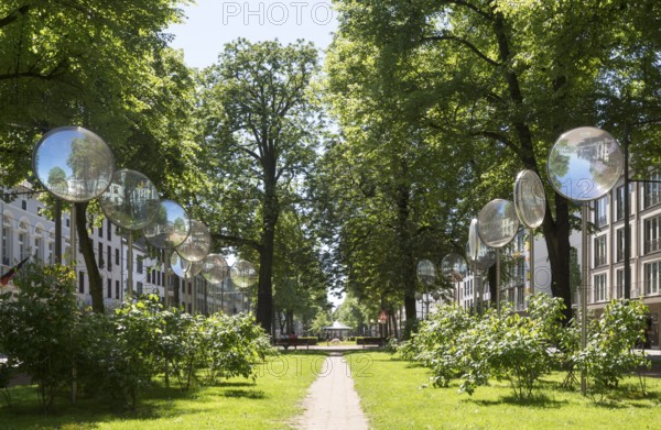 Krefeld, Ostwall, glass lenses by Adolf Luther Linsenallee from 1990