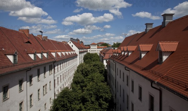 Hall S Francke Foundations 55468, Lindenhof seen from the main building to the east