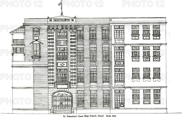 Catholic community St Sebastian's Goan High School, Dabul, Built 1924, India, Asia