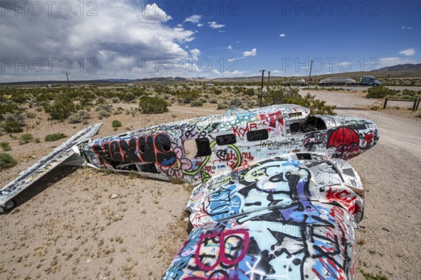 Aircraft wreck near Goldfield, Nevada, USA, North America