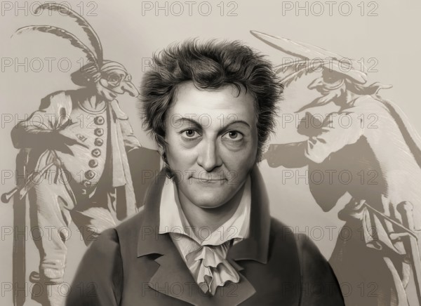 Ernst Theodor Amadeus Hoffmann, or E. T. A. Hoffmann, 1776 - 1822, German Romantic author of