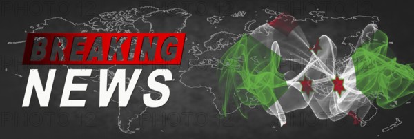 Burundi Breaking News, Smoke Flag Background
