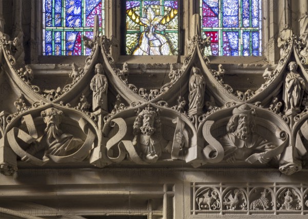 Constance, Minster, Welser Chapel, late Gothic prophet frieze below the windows, Lux Böblinger from