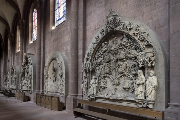 Worms, St Peter's Cathedral, north aisle, late Gothic reliefs