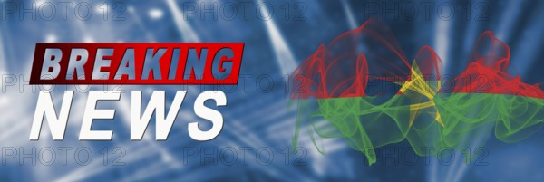 Burkina Faso Breaking News, Smoke Flag Background