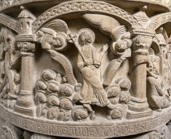 Freckenhorst, Collegiate Church of St Boniface, Romanesque baptismal font, 1st half of the 12th