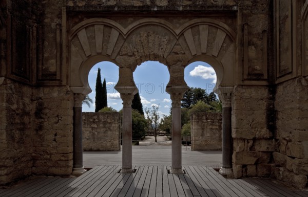 Medina Azahara, ruins of the palace city. Palace complex upper basilica building interior