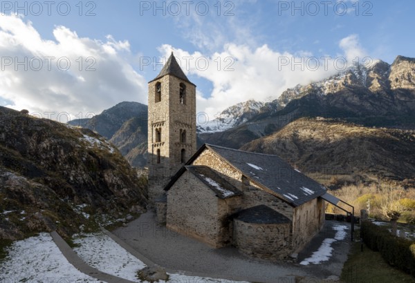 Boi, Sant Joan, view from the south-east against a mountain backdrop