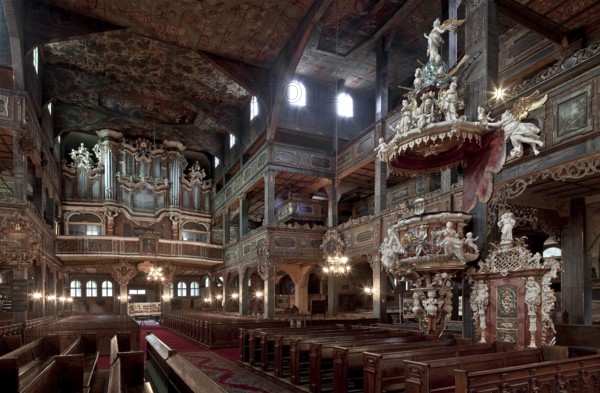 Interior facing north-west, built 1656-57, organ 1666-69 by G. Klose, pulpit 1729 by A. G.