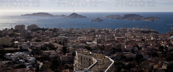 Marseille, view from the Basilique Notre-Dame-de-la-Garde to the Frioul Islands