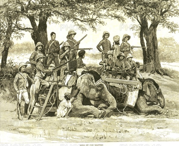 Hunting & animal views, some of the beaters, India, Asia