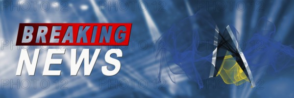 Saint Lucia Breaking News, Smoke Flag Background