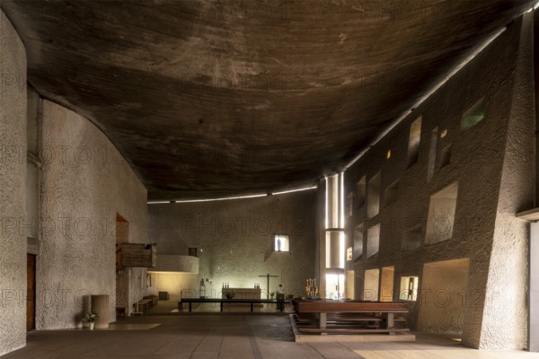 Ronchamp, Chapelle Notre-Dame-du-Haut de Ronchamp, built 1950-1955 by Le Corbusier