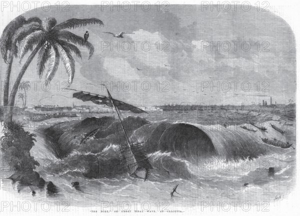 The Bore or Great Tidal Wave at Calcutta, West Bengal, India, Asia