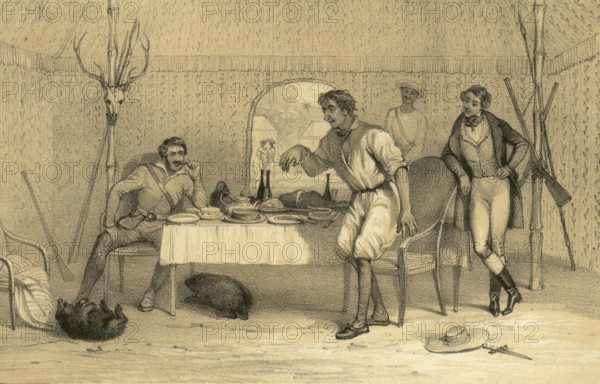 Lithographs Dinner, India, Asia