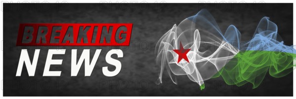 Djibouti Breaking News, Smoke Flag Background