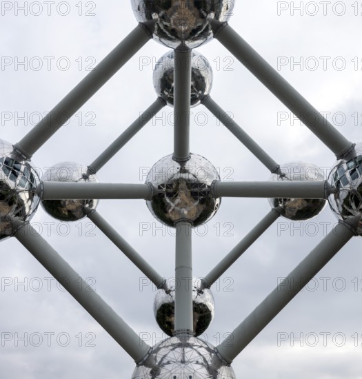 Brussels, Bruxelles, site of Expo 1958, Atomium, 165-billion-fold enlargement of an iron molecule,