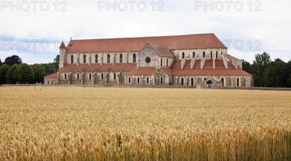 Pontigny Abbey Church Exterior view from the south Built 1145-1206. Largest preserved Cistercian