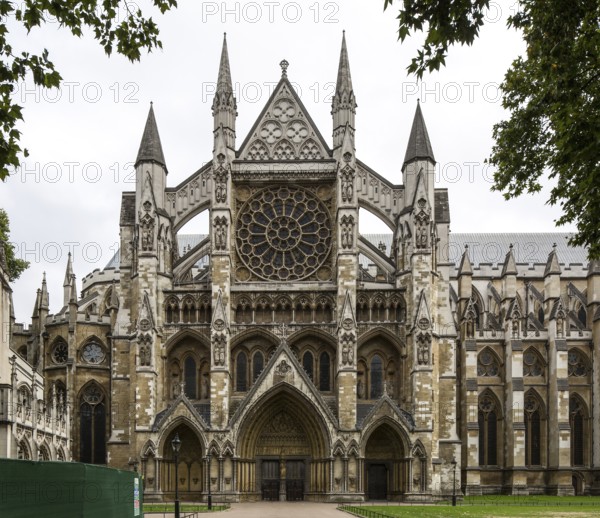 London, Westminster Abbey 13-16th century and 19th century north transept gable with rose window