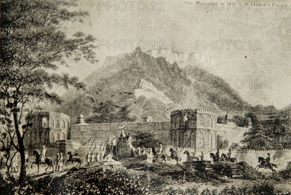 Old picture of magazine in 1818 A.D. akbar palace, Ajmer, Rajasthan, India, Asia