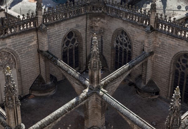 Seville, Cathedral. Roofscape with buttresses Seville, St., Saint, Saint
