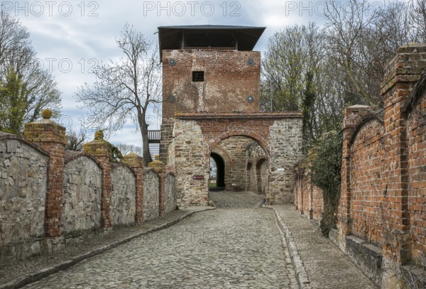 Klein Rosenburg Salzlandkreis Bildnr 1685 Rosenburg double-gate complex front historicist kennel