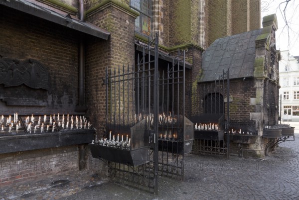 Candle chapel, candles on the north wall