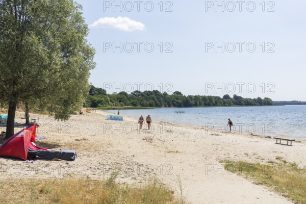 Northern bathing beach on Lake Dreiweibern, Lusatian Lakeland, Lohsa, Saxony, Germany, Europe
