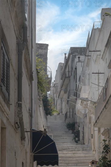 Ostuni Old Town, Stairway, Ostuni, Apulia, Italy, Europe