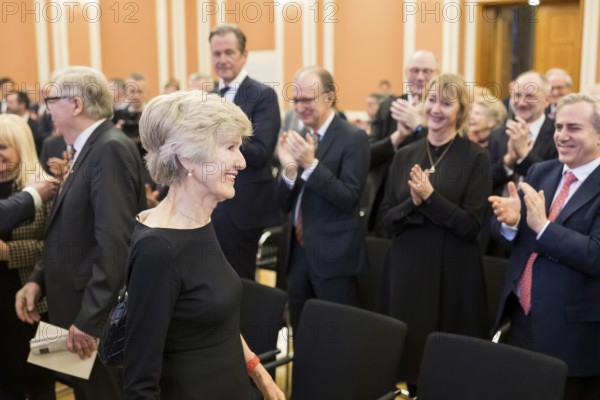 Friede Springer arriving for the award of honorary citizenship to Friede Springer at the Rotes