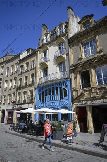 Colourful house facade, Metz, Grand Est region, France, Europe