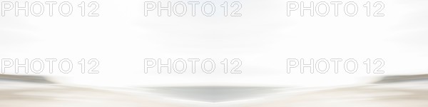 Mirrored picture, blurred, waves on Sylt North Sea beach, National Park Wadden Sea, Sylt, Hoernum,