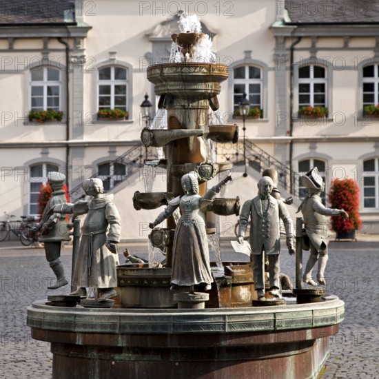 The civic fountain by Bonifatius Stirnberg in front of the town hall in Lippstadt, North