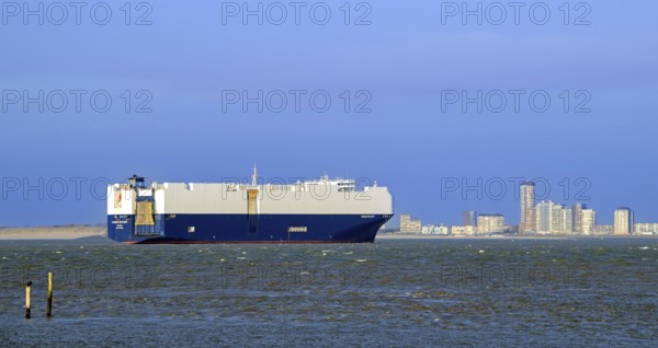 Viking Destiny, vehicles carrier, cargo ship sailing on the Western Scheldt, Westerschelde past
