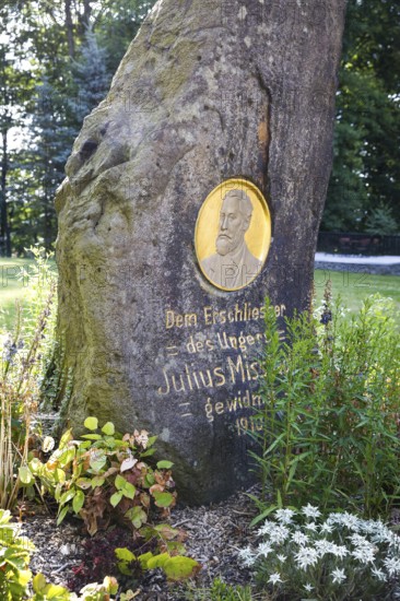 Memorial stone for Julius Missbach on the Ungerberg near Neustadt, Saxony, Germany, Europe