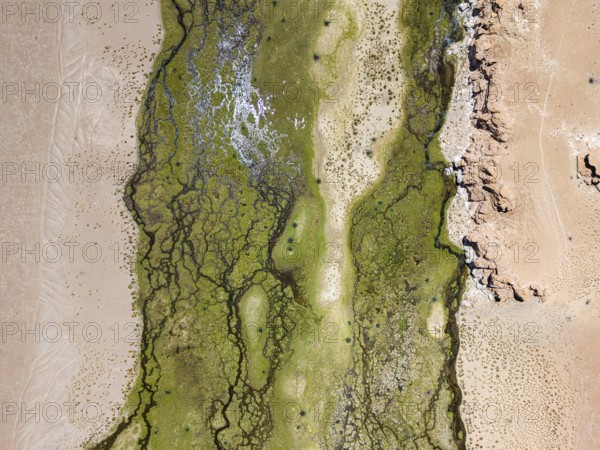 Rio Punilla, Los Nacimientos, Catamarca Province, Argentina, Aerial shot of a desert terrain with