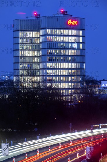 E.ON headquarters, Group headquarters in Essen-Rüttenscheid, A52 motorway, North Rhine-Westphalia,