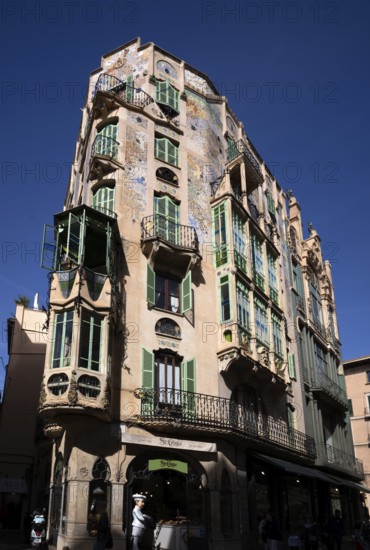 Art Nouveau building Can Forteza-Reym, inspired by Antoni Gaudí, Palma de Majorca, Majorca,