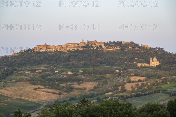 The old town of Montepulciano with the Church of Madonna di San Biagio, Tuscany, Italy, Europe