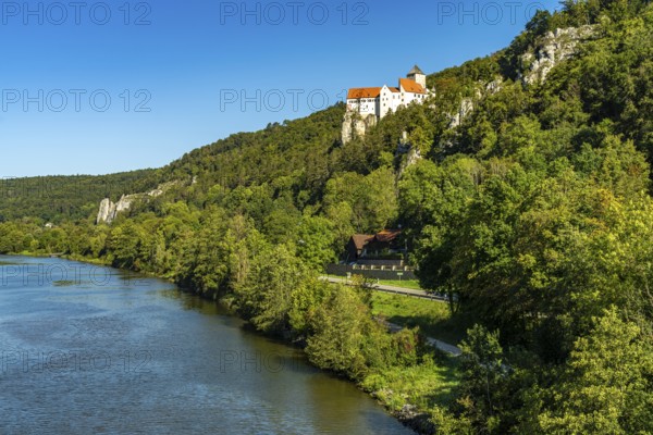 Prunn Castle and the Main-Danube Canal in Schlossprunn near Riedenburg, Lower Bavaria, Bavaria,