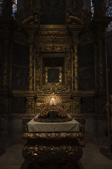 Side altar, Chapel of Our Lady of the Crown, Capella de Notre Senora de la Corona, interior view,