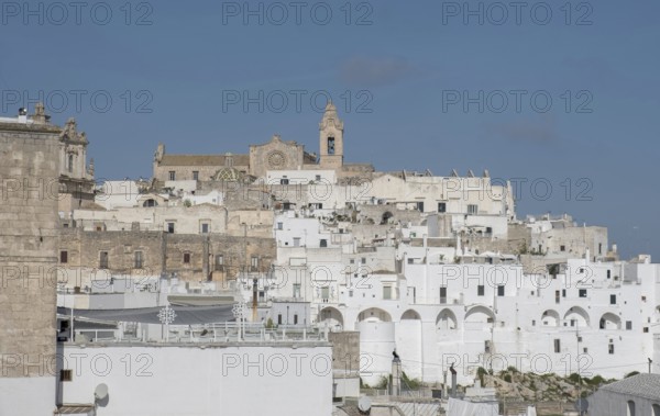 View of the famous white historic centre of Ostuni, Apulia, Italy, Europe