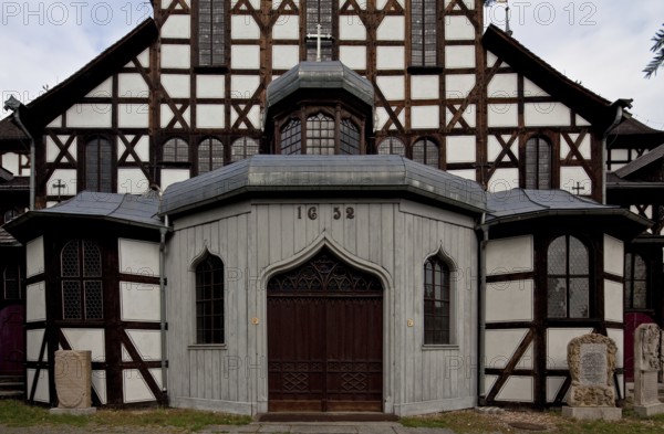 Protestant Church of Peace, partial view from the south, built 1656-57, largest half-timbered
