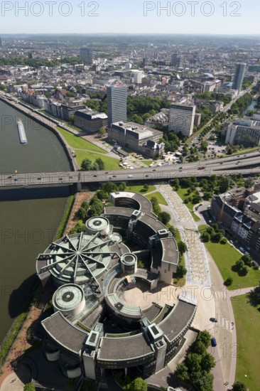 Düsseldorf, view of the old town from the Rhine Tower