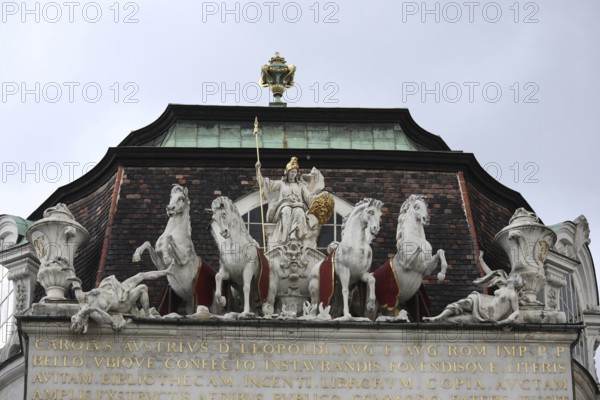 Quadriga on the gable of the Court Library, now the National Library